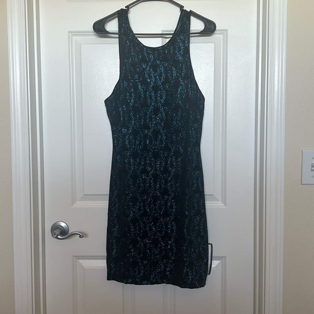Black and blue dress